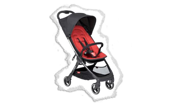 go™ four wheeled lightweight baby buggy with chilli coloured seat liner