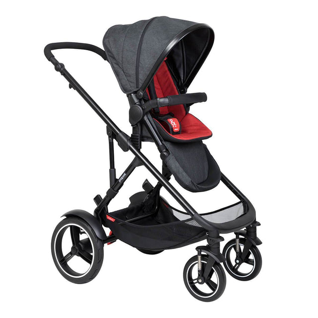 phil&teds voyager inline buggy in chilli red colour_chilli