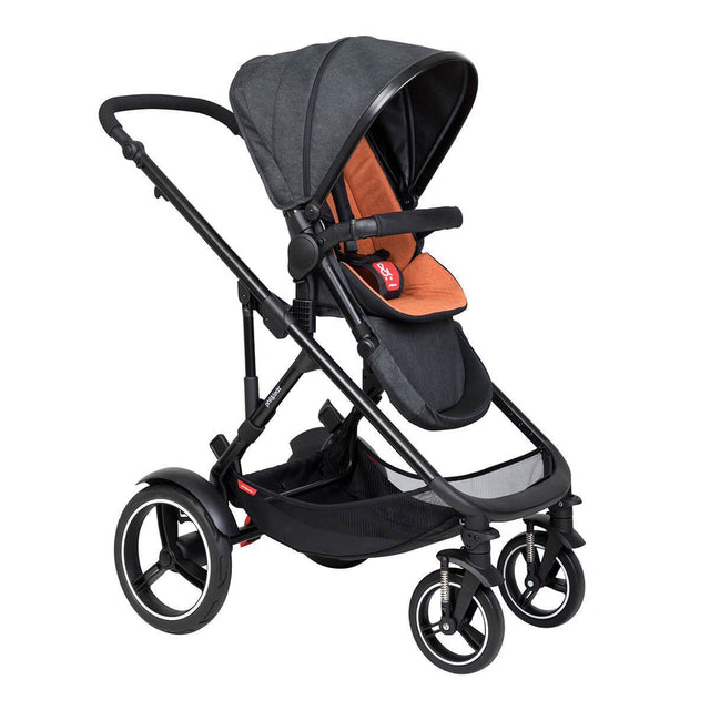 phil&teds voyager inline buggy in rust orange colour_rust
