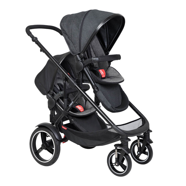 phil&teds voyager inline buggy with double kit second seat in charcoal grey colour_charcoal