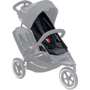 phil&teds sport v2 replacement seat in black/ charcoal on sport buggy ghosted 3qtr view_black