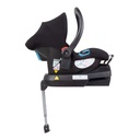 alpha infant car seat shown attached to the optional universal car seat base for ultimate in click and go convenience