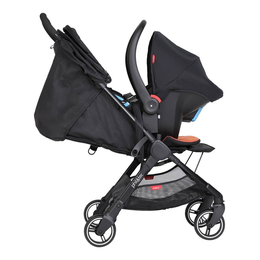 go 2020+ compact umbrella stroller travel system with optional alpha infant car seat from side on